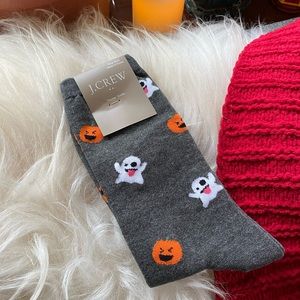 J. Crew Halloween Ghost Pumpkin Trouser Socks NWT
